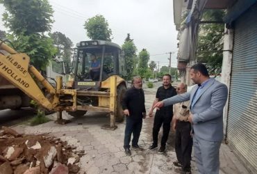 آغاز عملیات پیاده‌روسازی خیابان پارک ساحلی